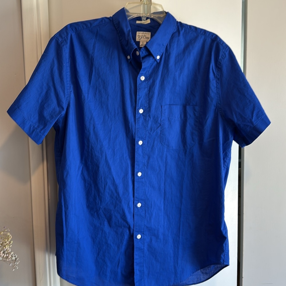 J. Crew Men's Blue Button-Down Shirt